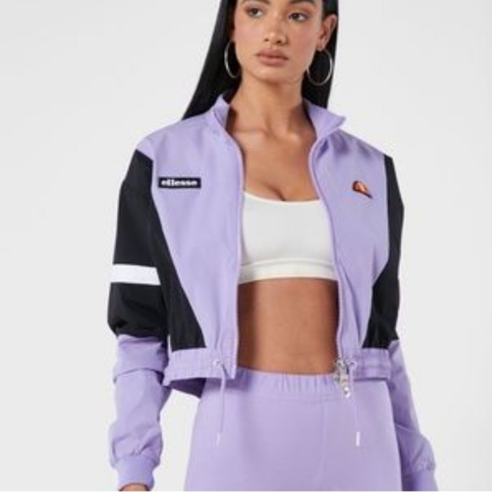 ellesse Heritage Stephenie purple cropped jacket